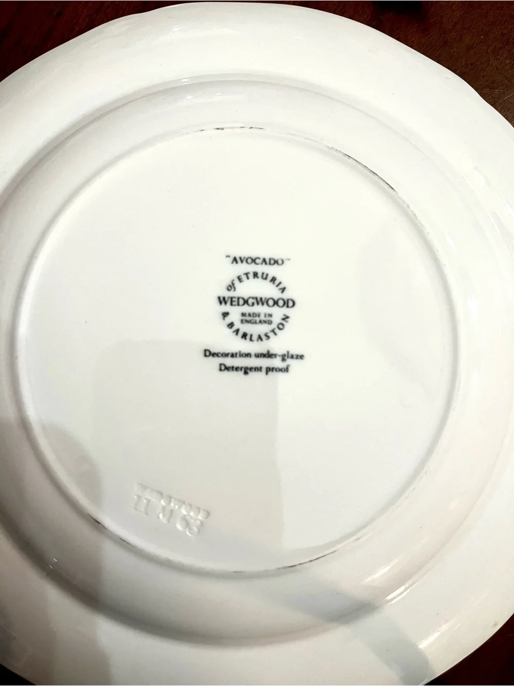 Vintage 1965 Wedgwood Avocado Blue 7.25